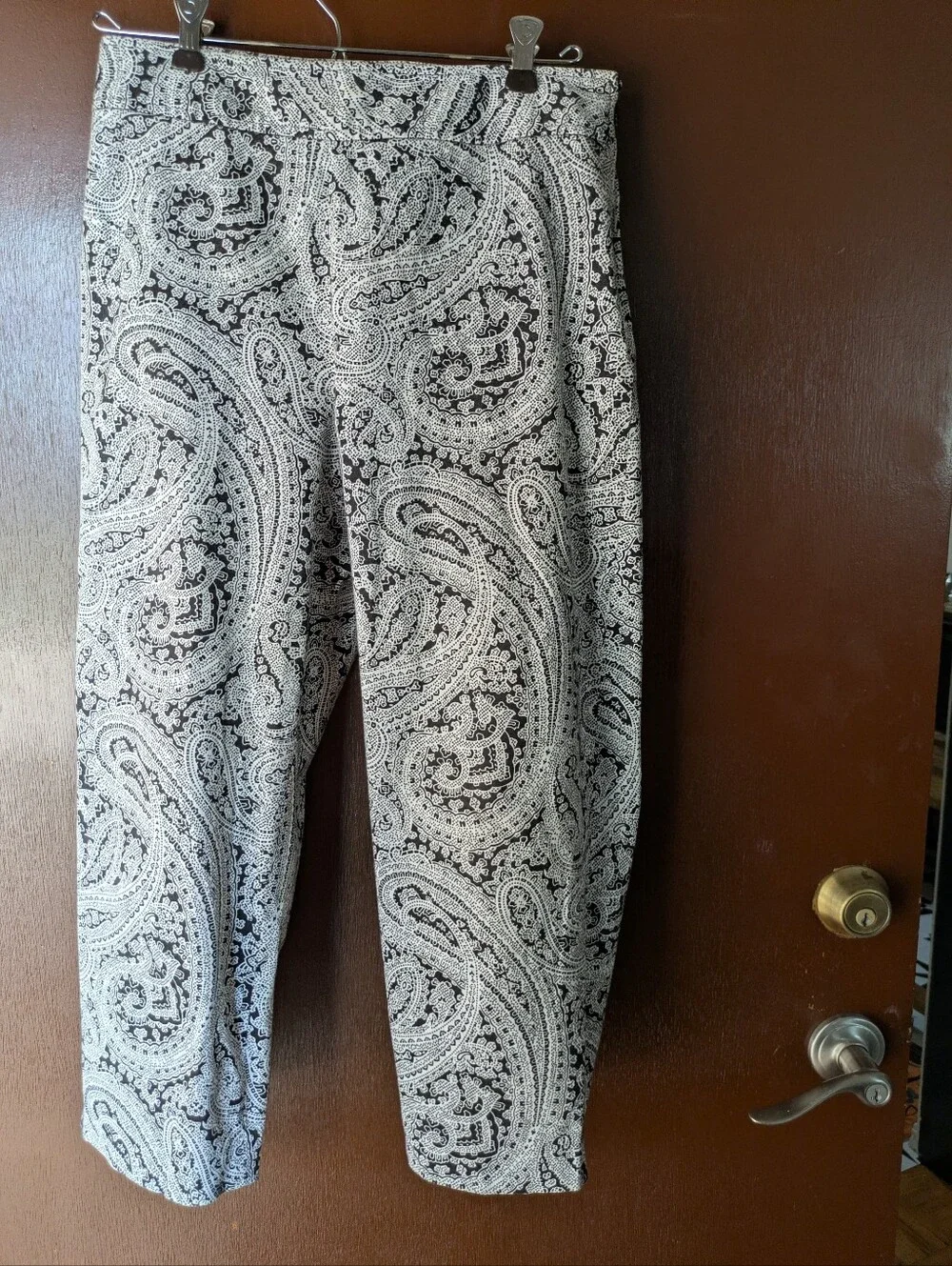 Rafaella Petites Women’s Paisley Print Cropped Pants - Black & White Size 8P
